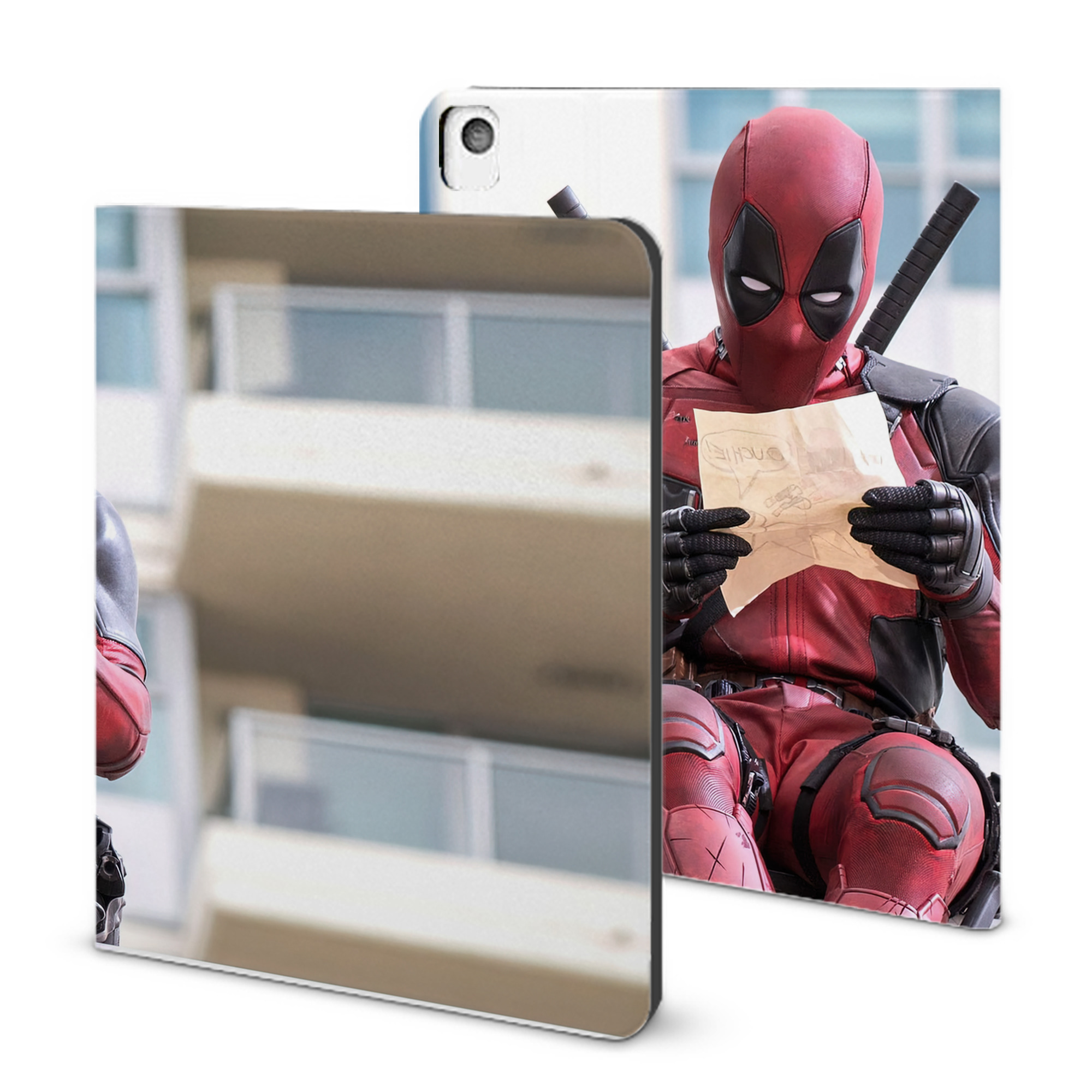 （画像用） Deadpool デッドプール IPadケース ペンホルダー付き ブックスタイルデザイン